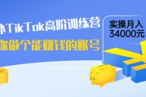 海外TikTok高阶训练营：教你做个能赚钱的账号，实操月入34000元！ - 冒泡网-冒泡网