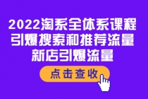 2022淘系全体系课程：引爆搜索和推荐流量，新店引爆流量 - 冒泡网-冒泡网