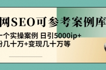 《全网SEO可参考案例库》几十个实操案例 日引5000ip+涨粉百W+变现几十W等! - 冒泡网-冒泡网