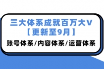 三大体系成就百万大V【更新至9月】，账号体系/内容体系/运营体系 (26节课) - 冒泡网-冒泡网