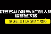 拼多多从0起步小白到大神运营全攻略，快速起量打造10W+爆款全攻略！ - 冒泡网-冒泡网