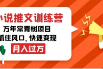 小说推文训练营，万年常青树项目，抓住风口，快速变现月入过万 - 冒泡网-冒泡网