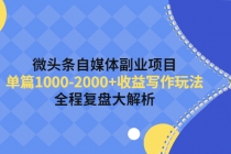 微头条自媒体副业项目，单篇1000-2000+收益写作玩法，全程复盘大解析！ - 冒泡网-冒泡网