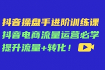 抖音操盘手进阶训练课：抖音电商流量运营必学，提升流量+转化！ - 冒泡网-冒泡网