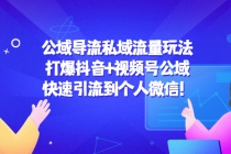 公域导流私域流量玩法：打爆抖音+视频号公域，快速引流到个人微信！ - 冒泡网-冒泡网