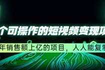 五个可操作的短视频变现项目：年销售额上亿的项目，人人能复制 - 冒泡网-冒泡网