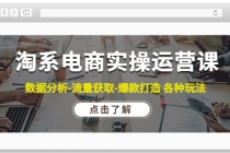 淘系电商实操运营课：数据分析-流量获取-爆款打造 各种玩法 - 冒泡网-冒泡网