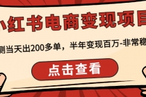 小红书电商变现项目：实测当天出200多单，半年变现百万-非常稳定 - 冒泡网-冒泡网