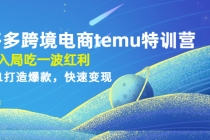 拼多多跨境电商temu特训营：先入局吃一波红利，从0到1打造爆款，快速变现 - 冒泡网-冒泡网