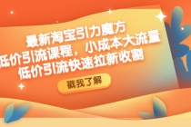 最新淘宝引力魔方低价引流实操：小成本大流量，低价引流快速拉新收割 - 冒泡网-冒泡网