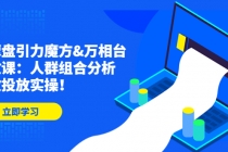 达摩盘引力魔方&万相台投放课：人群组合分析，高效投放实操！ - 冒泡网-冒泡网