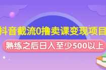 抖音截流0撸卖课变现项目：这个玩法熟练之后日入至少500以上 - 冒泡网-冒泡网