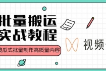 视频号批量搬运实战赚钱教程，傻瓜式批量制作高质量内容【附视频教程+PPT】 - 冒泡网-冒泡网