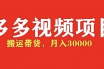 多多带货视频快速50爆款拿带货资格，搬运带货 月入3w【全套脚本+详细玩法】 - 冒泡网-冒泡网