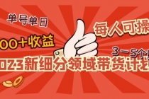 2023新细分领域带货计划：单号单日1000+收益不难，每人可操作3-5个账号 - 冒泡网-冒泡网