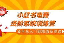 小红书电商进阶系统训练营：新手从入门到精通系统课 - 冒泡网-冒泡网