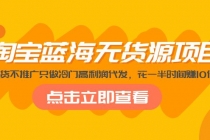 淘宝蓝海无货源项目，不囤货不推广只做冷门高利润代发，花一半时间赚10倍钱 - 冒泡网-冒泡网