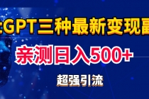 实操日入500+的CGPT三种变现副业：有手就行的暴力引流【教程+源码】 - 冒泡网-冒泡网