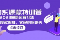 2023淘系爆款特训营，2023最新运营打法，学习爆款思维，实现利润增长 - 冒泡网-冒泡网