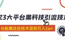 价值4899的2023大平台黑科技引流技术 小白也能靠这些技术混到月入1w+29节课 - 冒泡网-冒泡网