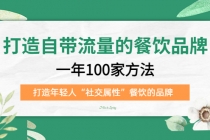 打造自带流量的餐饮品牌：一年100家方法 打造年轻人“社交属性”餐饮的品牌 - 冒泡网-冒泡网