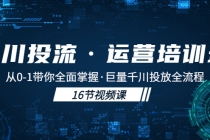 千川投流·运营培训班：从0-1带你全面掌握·巨量千川投放全流程！ - 冒泡网-冒泡网