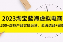 2023淘宝蓝海虚拟电商，日入300+虚拟产品实操运营，蓝海选品+案例拆解 - 冒泡网-冒泡网