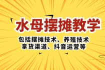 水母·摆摊教学，包括摆摊技术、养殖技术、拿货渠道、抖音运营等 - 冒泡网-冒泡网