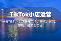 TikTok小店运营 抢占TikTok全球蓝海市场，开店、运营、带货、投流全实操 - 冒泡网-冒泡网