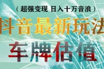 抖音最新无人直播变现直播车牌估值玩法项目 轻松日赚几百+【详细玩法教程】 - 冒泡网-冒泡网