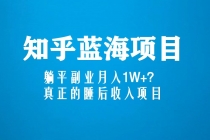 知乎蓝海玩法，躺平副业月入1W+，真正的睡后收入项目 - 冒泡网-冒泡网