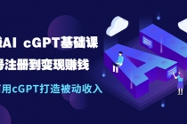 玩赚AI cGPT基础课：账号注册到变现赚钱，如何用cGPT打造被动收入 - 冒泡网-冒泡网