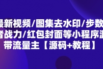 最新视频/图集去水印/步数/王者战力/红包封面等 带流量主(小程序源码+教程) - 冒泡网-冒泡网