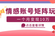 云天情感账号矩阵项目，简单操作，月入10万+可放大 - 冒泡网-冒泡网