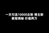 一天引流10000女粉，博主粉教程揭秘 - 冒泡网-冒泡网