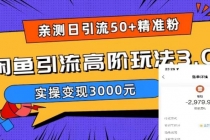 实测日引50+精准粉，闲鱼引流高阶玩法3.0，实操变现3000元 - 冒泡网-冒泡网