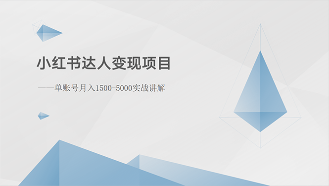 小红书达人变现项目：单账号月入1500-3000实战讲解 - 冒泡网-冒泡网