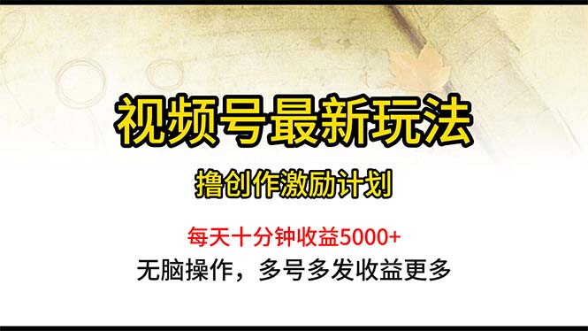 视频号最新玩法，每日一小时月入5000+ - 冒泡网-冒泡网