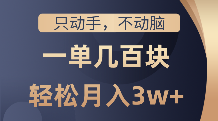 只动手不动脑，一单几百块，轻松月入3w+，看完就能直接操作，详细教程 - 冒泡网-冒泡网