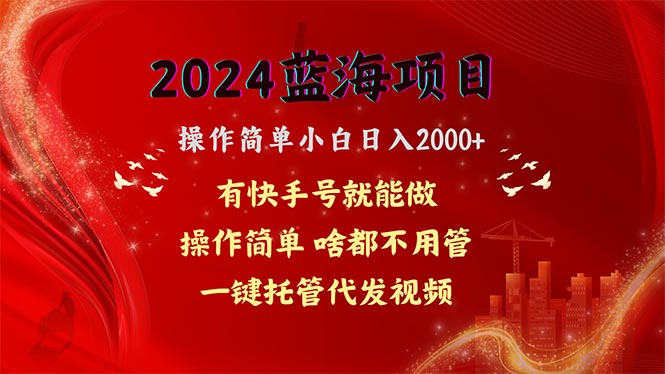 2024蓝海项目，网盘拉新，操作简单小白日入2000+，一键托管代发视频，… - 冒泡网-冒泡网