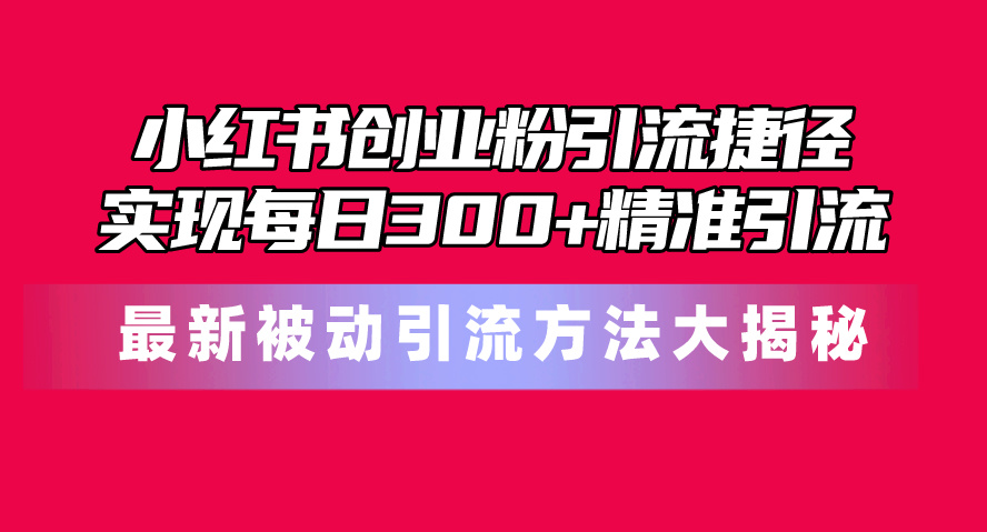 小红书创业粉引流捷径！最新被动引流方法大揭秘，实现每日300+精准引流 - 冒泡网-冒泡网