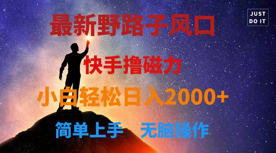 最新风口！快手撸磁力，野路子，小白无脑操作日入2000+ - 冒泡网-冒泡网