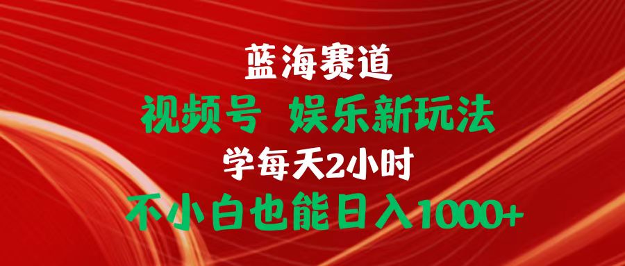 蓝海赛道视频号 娱乐新玩法每天2小时小白也能日入1000+ - 冒泡网-冒泡网