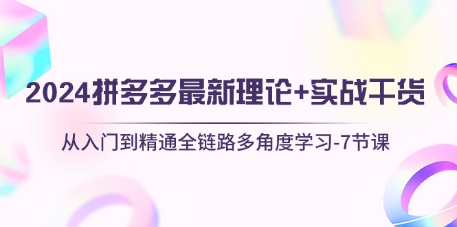 2024拼多多 最新理论+实战干货，从入门到精通全链路多角度学习-7节课 - 冒泡网-冒泡网