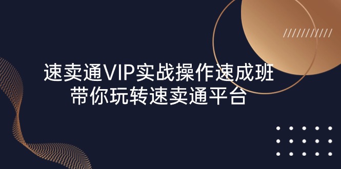 速卖通 VIP实战操作-速成班，带你玩转速卖通平台 - 冒泡网-冒泡网