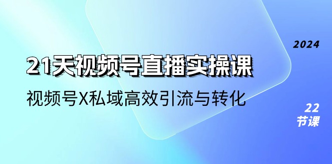 21天-视频号直播实操课，视频号X私域高效引流与转化 - 冒泡网-冒泡网