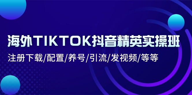 海外TIKTOK抖音精英实操班：注册下载/配置/养号/引流/发视频/等等 - 冒泡网-冒泡网