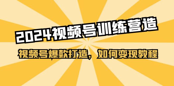 2024视频号训练营，视频号爆款打造，如何变现教程 - 冒泡网-冒泡网