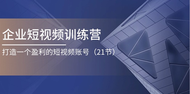 企业短视频训练营：打造一个盈利的短视频账号 - 冒泡网-冒泡网