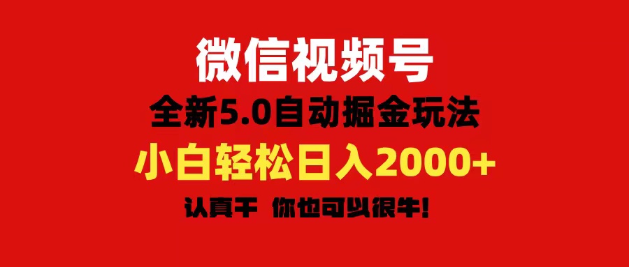 微信视频号变现，5.0全新自动掘金玩法，日入利润2000+有手就行 - 冒泡网-冒泡网